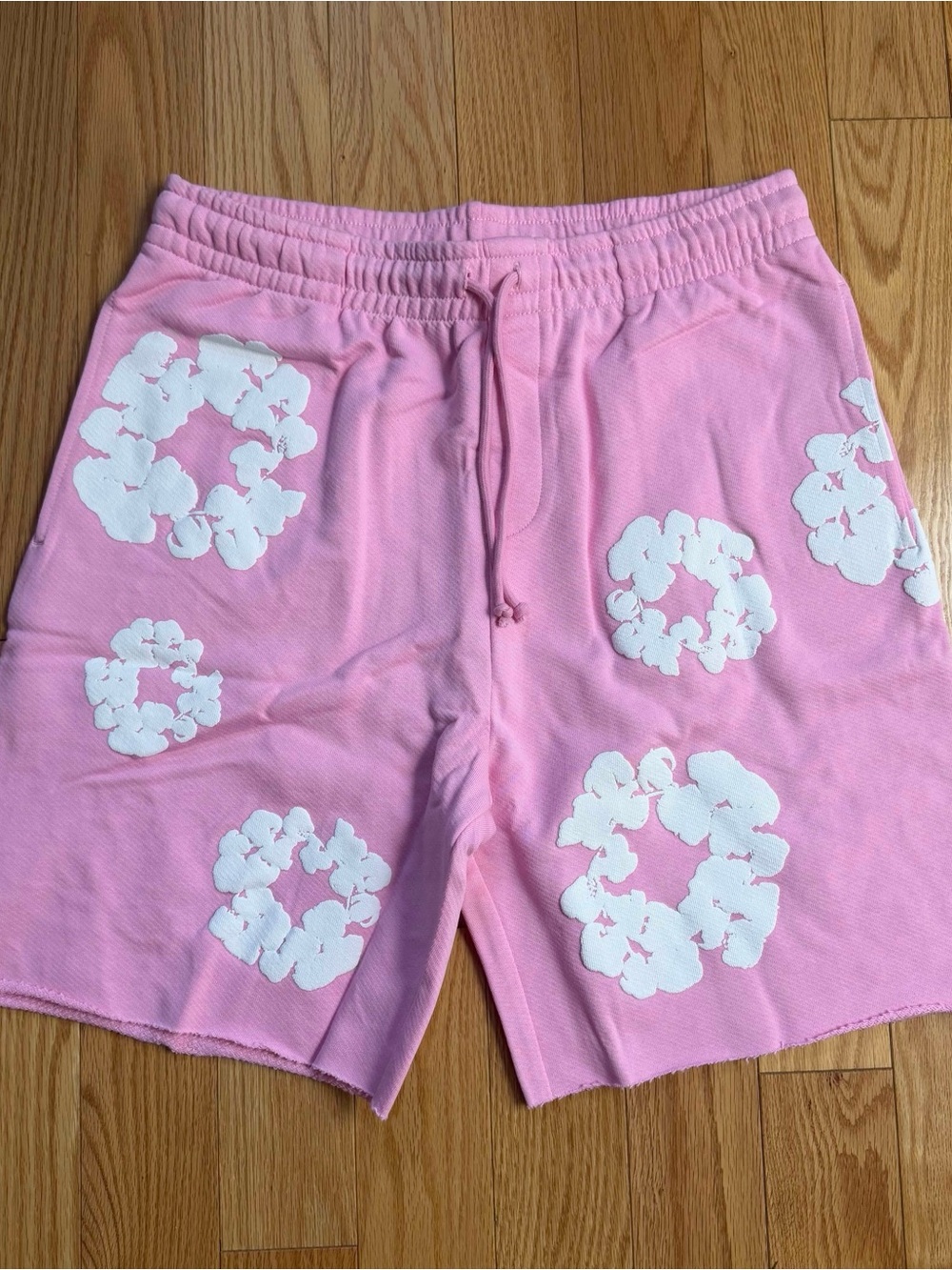 Men's Pink Denim Tears Drawstring Shorts